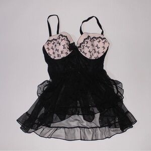 Victoria's Secret Black and Pink lingerie with Floral Lace